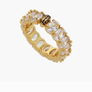 Kurt Geiger Eagle Clear And Gold Eternity Ring New In The Box Size 7